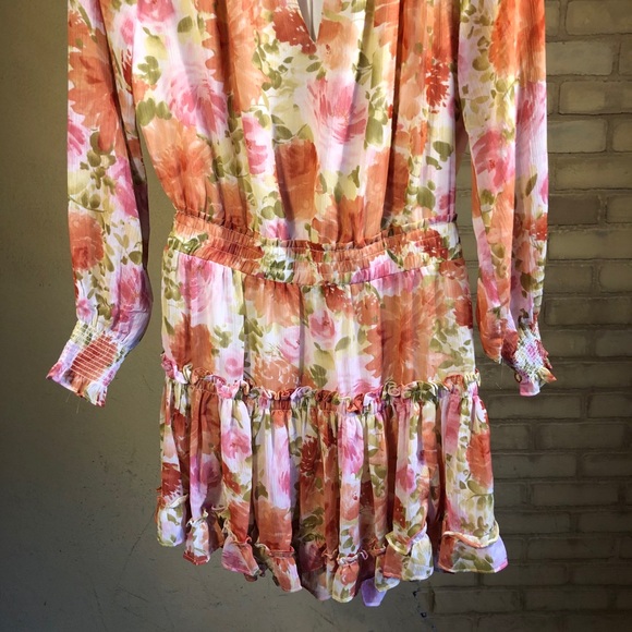 Skylar + Madison Floral Tiered Mini Dress Size M - Picture 3 of 8